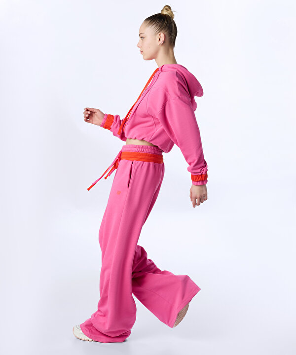 KONTRAST KORDONLU COLORBLOCK EŞOFMAN ALTI-TW6250003160033-Pembe-Pantolon