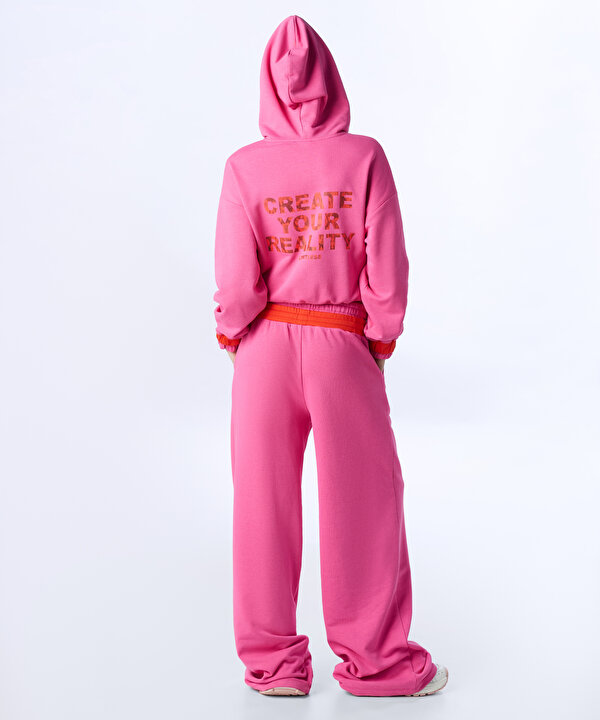 KONTRAST KORDONLU LOGOLU SWEATSHIRT-TW6250091038033-Pembe-SWEATSHIRT