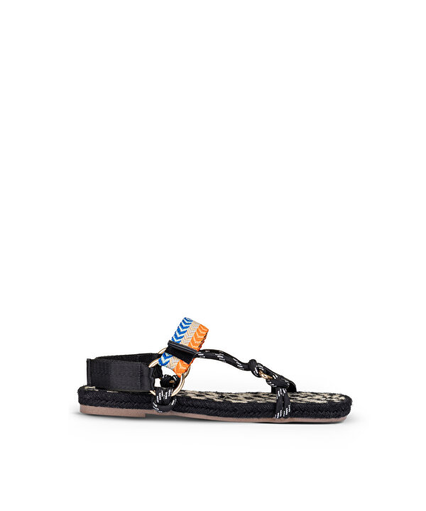 KONTRAST BANTLI METAL TOKALI SANDALET-TS1260033006001-Siyah-Sandalet