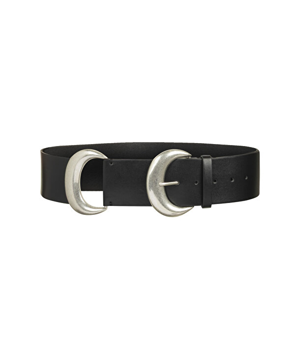ÇİFT METAL TOKALI KEMER-TS1260053057001-Siyah-Kemer