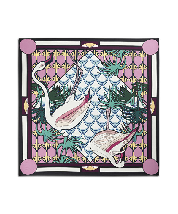 GÖRSEL BASKILI FULAR-TS1260065002033-Pembe-Fular-Şal