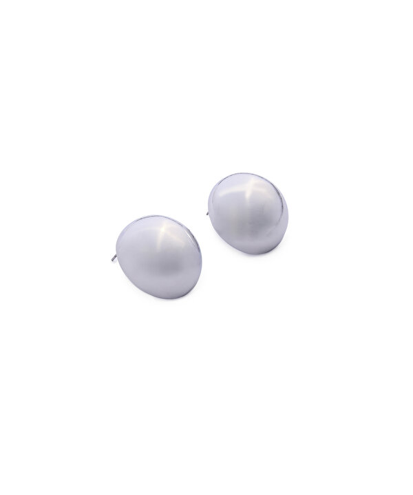 YUVARLAK METAL KÜPE-TS1260068068122-Gümüş-Küpe