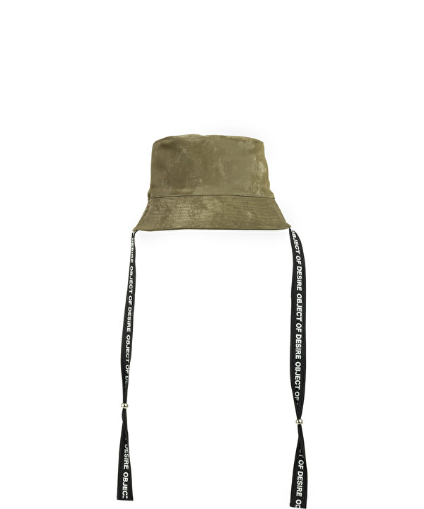 SLOGAN ŞERİTLİ BUCKET ŞAPKA-TS1260077011177-Koyu Haki-Şapka
