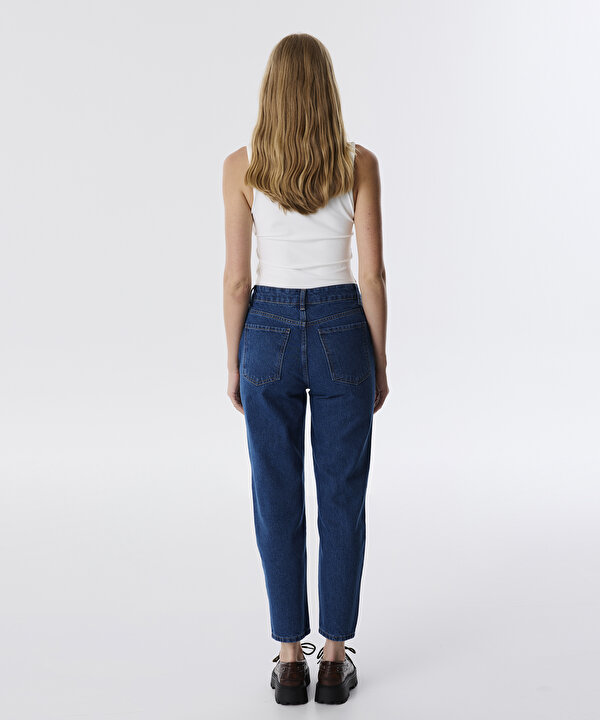 MOM FİT JEAN PANTOLON-TS1250018028AC7-Koyu İndigo-Jean Pantolon