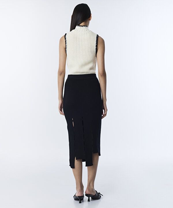 CUTOUT TRİKO ETEK-TW6240004180001-Siyah-Etek