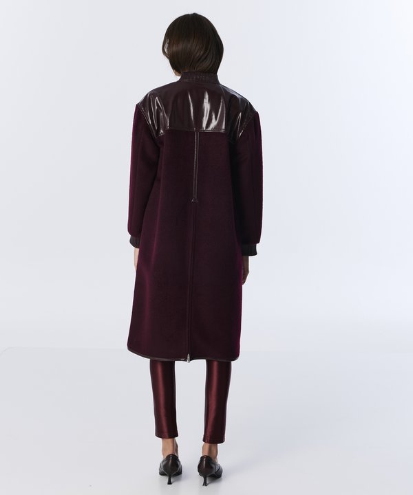 ASİMETRİK CEPLİ KUMAŞ MIX KABAN-TW6250008054035-Bordo-Kaban