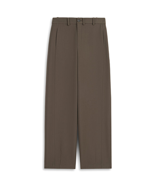 KONTRAST AKSESUARLI BARREL PANTOLON-TW6260003141074-Kahverengi-Pantolon