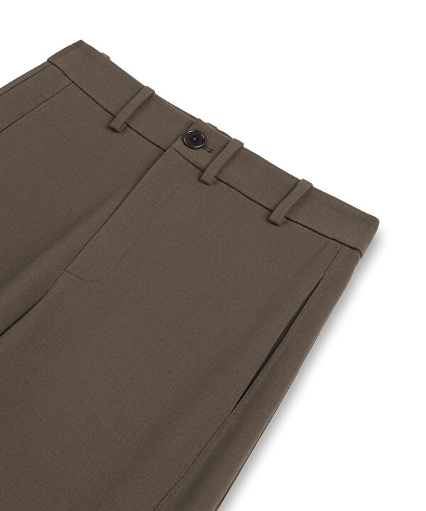KONTRAST AKSESUARLI BARREL PANTOLON-TW6260003141074-Kahverengi-Pantolon