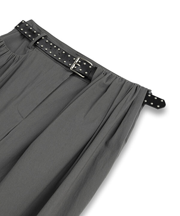 KEMERLİ TEKNİK KUMAŞ  PANTOLON-TW6260003142036-Antrasit-Pantolon