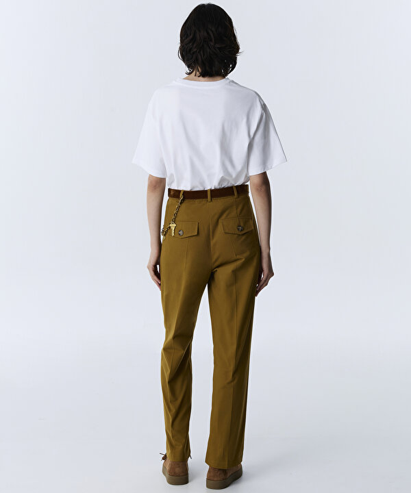 KEMERLİ MOM FİT PANTOLON-TW6260003148053-Tütün-Pantolon