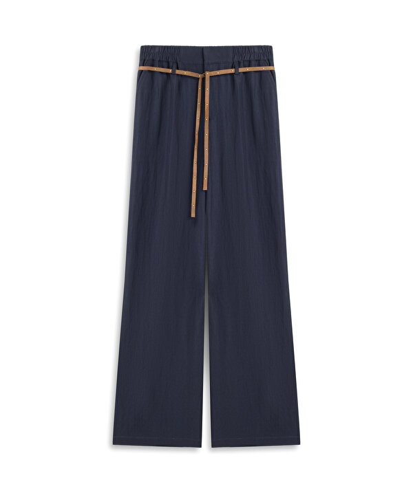 KONTRAST KUŞAKLI PANTOLON-TW6260003150015-Lacivert-Pantolon
