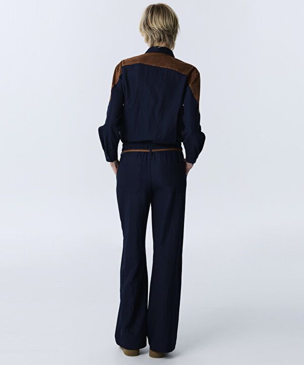 KONTRAST KUŞAKLI PANTOLON-TW6260003150015-Lacivert-Pantolon