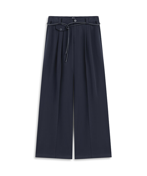 KORDONLU WIDE LEG PANTOLON-TW6260003162015-Lacivert-Pantolon