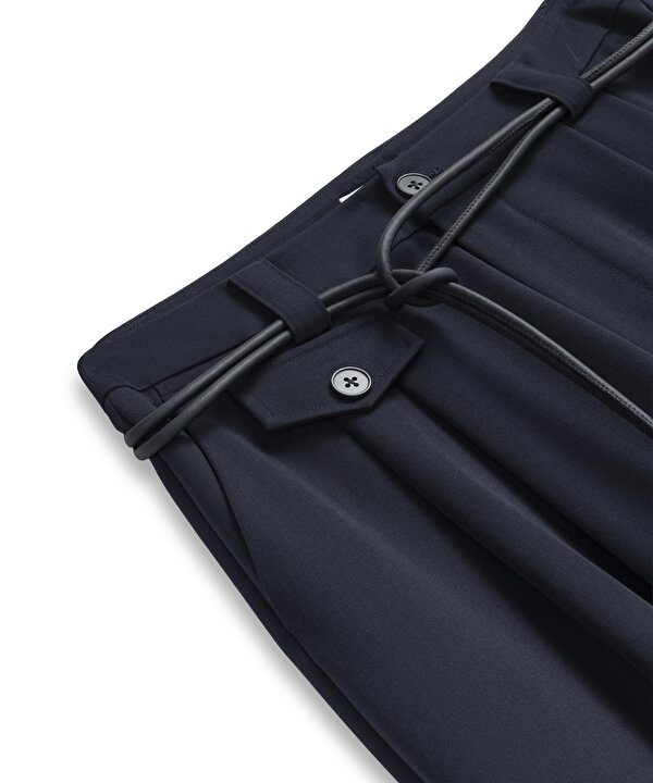 KORDONLU WIDE LEG PANTOLON-TW6260003162015-Lacivert-Pantolon