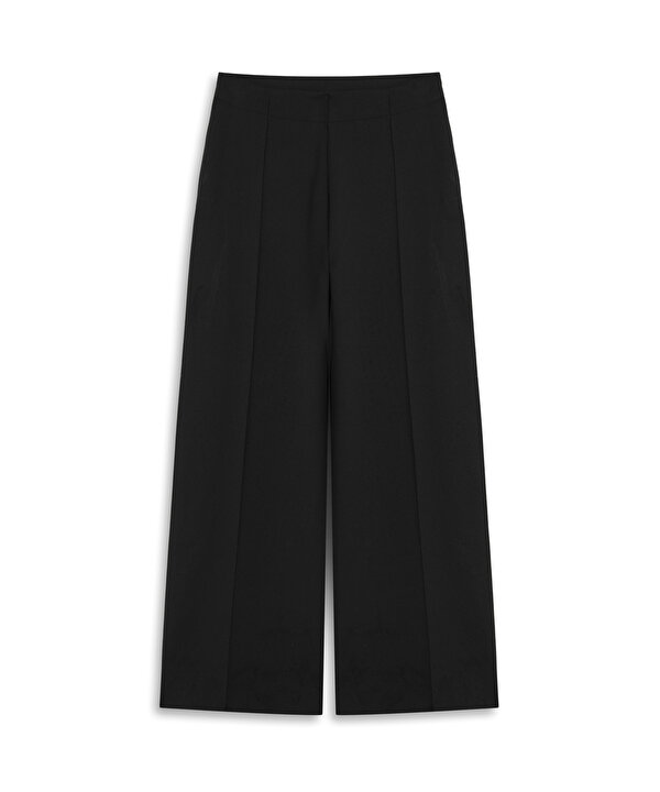 ELASTİK BEL WIDE LEG PANTOLON-TW6260003185001-Siyah-Pantolon