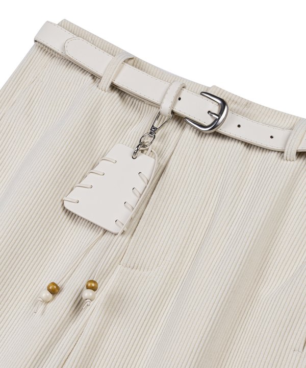 KADİFE BARREL FİT PANTOLON-TW6260003243018-Ekru-Pantolon