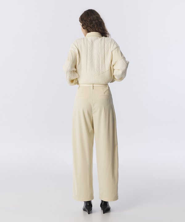 KADİFE BARREL FİT PANTOLON-TW6260003243018-Ekru-Pantolon