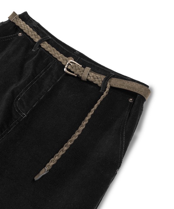 ÖRGÜ KEMERLİ KADİFE PANTOLON-TW6260003253015-Lacivert-Pantolon
