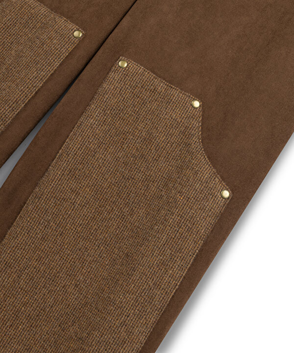 PATCH’Lİ SUNİ SÜET PANTOLON-TW6260003308074-Kahverengi-Pantolon
