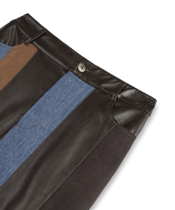 KUMAŞ MIX KALEM ETEK-TW6260004140629-İndigo-Etek