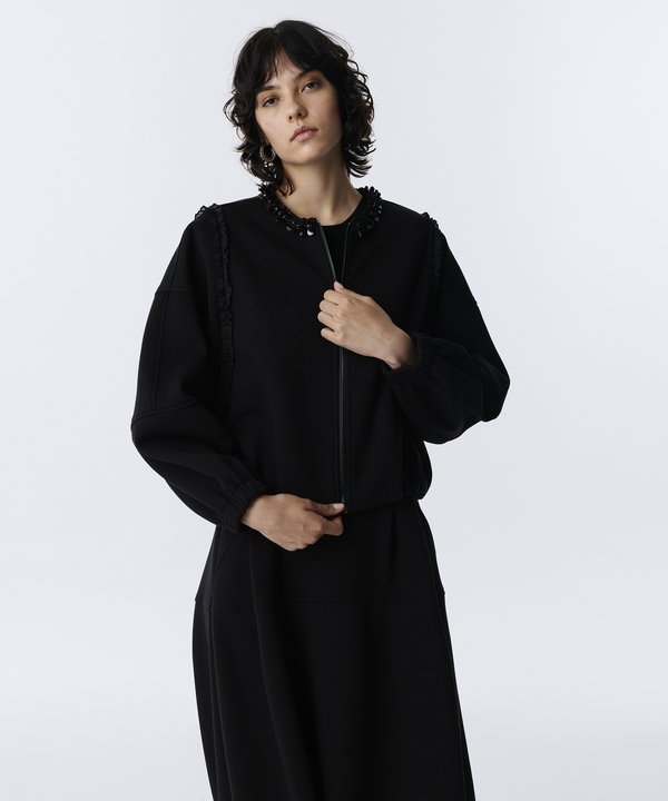 PAYETLİ BOMBER CEKET -TW6260005123001-Siyah-Ceket