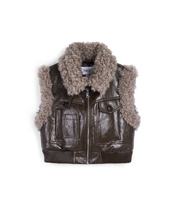 PELÜŞ MIX YELEK-TW6260007008022-Haki-Yelekk