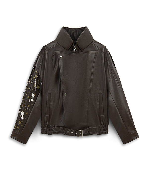 KARMA AKSESUARLI BIKER MONT-TW6260012004074-Kahverengi-Mont