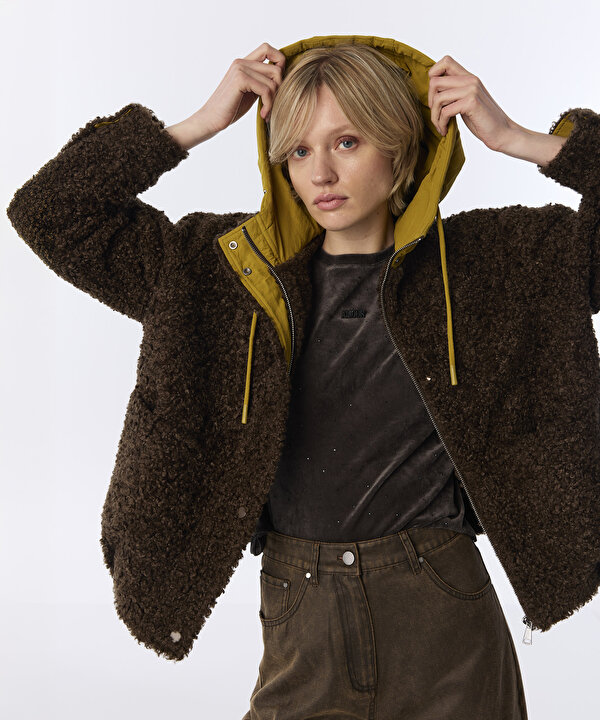 KONTRAST KAPÜŞONLU BOMBER MONT-TW6260012037074-Kahverengi-Mont