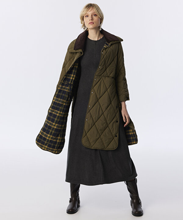 ÇİFT YAKALI KAPİTONE PUFFER MONT-TW6260012302022-Haki-Mont