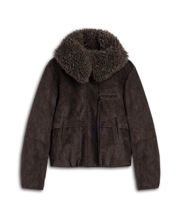 YAKASI ÇIKARILABİLRİ PUFFER MONT-TW6260012402007-Açık Kahverengi-Mont