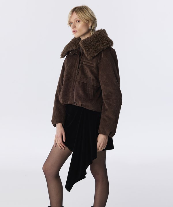 YAKASI ÇIKARILABİLRİ PUFFER MONT-TW6260012402007-Açık Kahverengi-Mont
