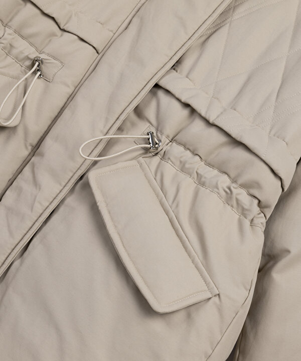 ÇIKARILABİLİR YAKALI PUFFER MONT-TW6260012422030-Taş-Mont