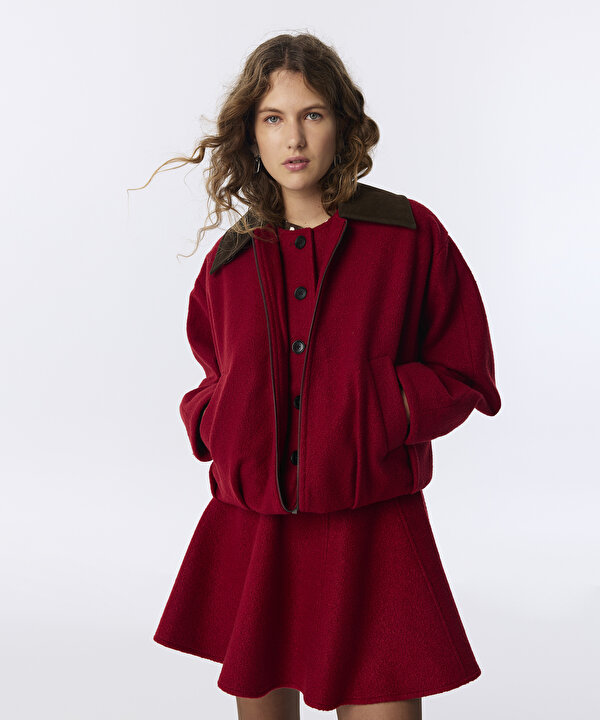 ÇİFT PARÇA GÖRÜNÜM BOMBER MONT-TW6260012423034-Kırmızı-Mont