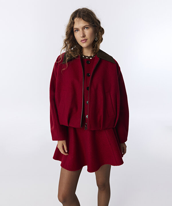 ÇİFT PARÇA GÖRÜNÜM BOMBER MONT-TW6260012423034-Kırmızı-Mont