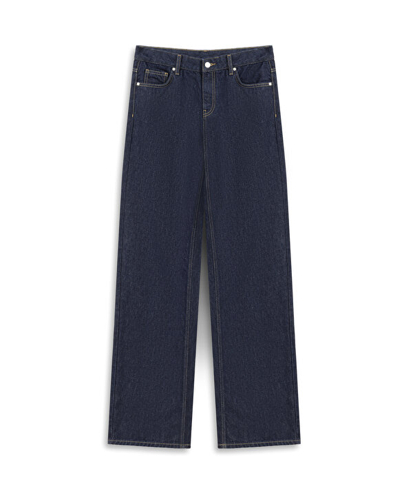 WIDE LEG JEAN PANTOLON-TW6260018017015-Lacivert-Jean Pantolon