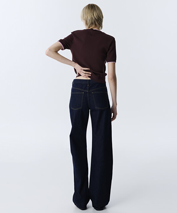 WIDE LEG JEAN PANTOLON-TW6260018017015-Lacivert-Jean Pantolon