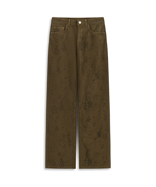 BASKILI WIDE LEG JEAN PANTOLON-TW6260018024074-Kahverengi-Jean Pantolon