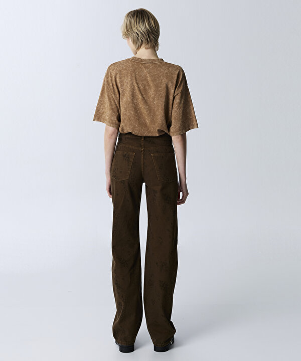 BASKILI WIDE LEG JEAN PANTOLON-TW6260018024074-Kahverengi-Jean Pantolon