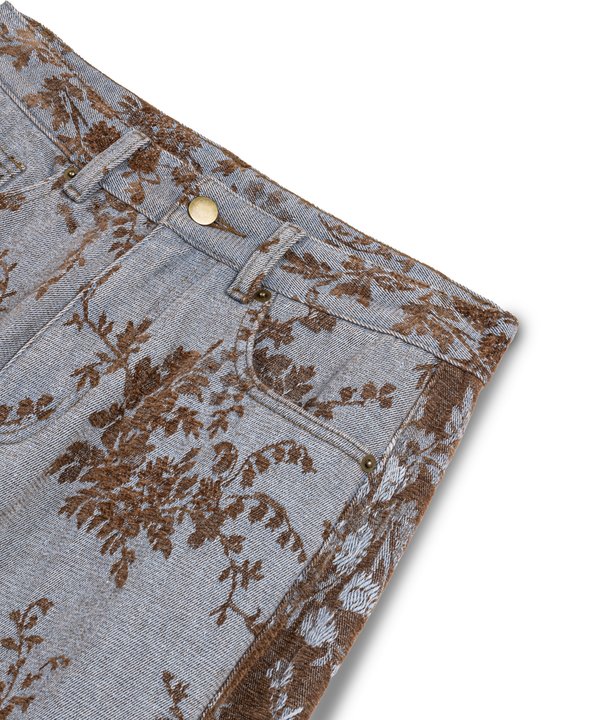 KADİFE JAKARLI JEAN PANTOLON-TW6260018042CC2-Açık İndigo-Jean Pantolon