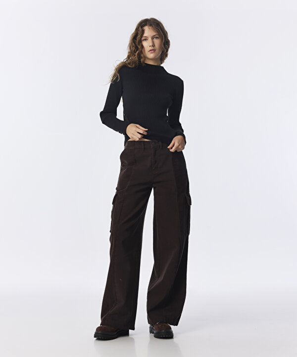 KADİFE MIX JEAN PANTOLON-TW6260018064074-Kahverengi-Jean Pantolon
