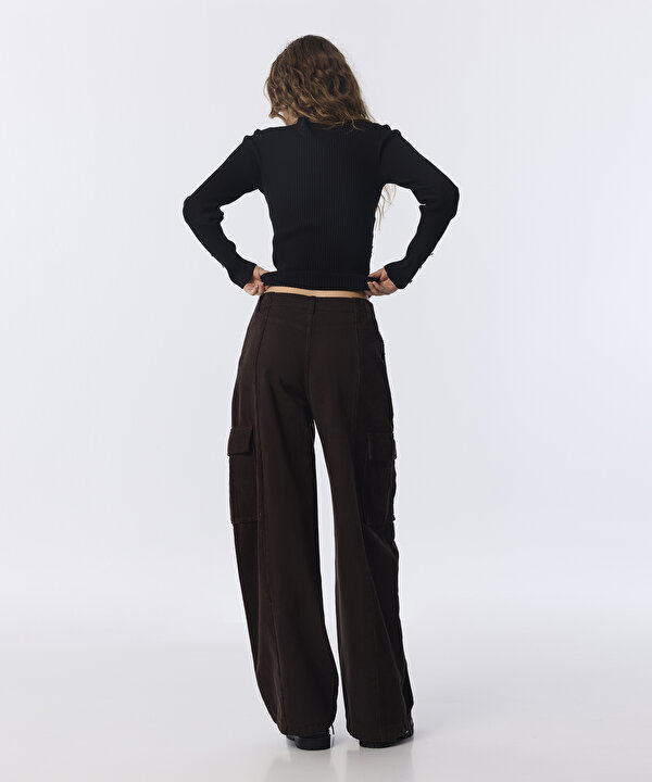 KADİFE MIX JEAN PANTOLON-TW6260018064074-Kahverengi-Jean Pantolon