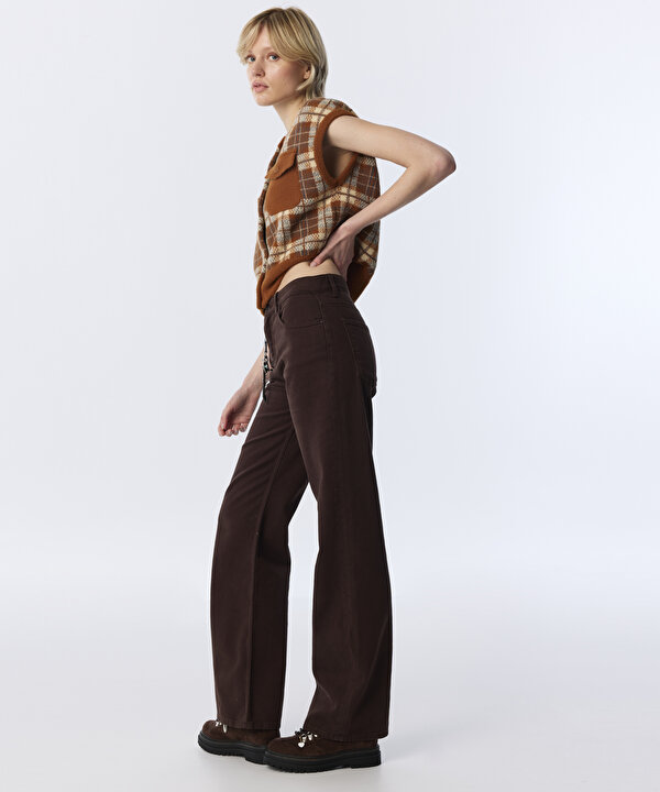 CHARM AKSESUARLI JEAN PANTOLON-TW6260018065074-Kahverengi-Jean Pantolon