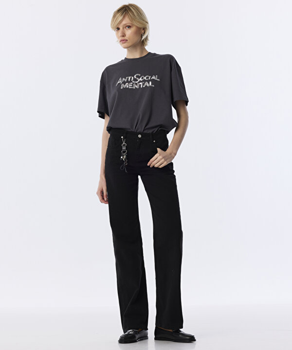 CHARM LI JEAN PANTOLON-TW6260018066001-Siyah-Jean Pantolon