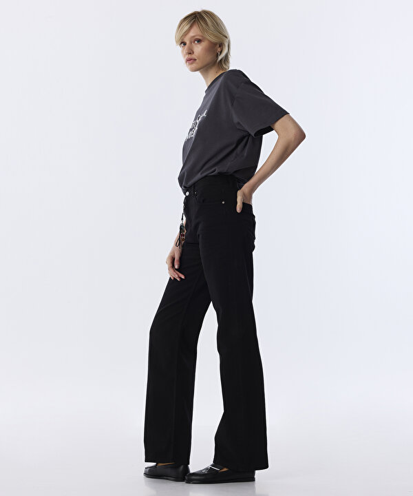 CHARM LI JEAN PANTOLON-TW6260018066001-Siyah-Jean Pantolon