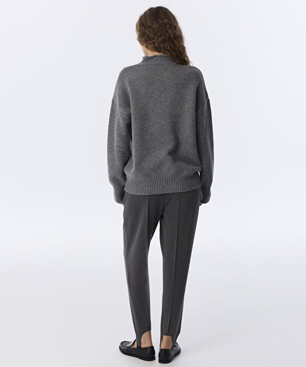 KARMA PAYETLİ OVERSIZE KAZAK-TW6260050219036-Antrasit-Triko