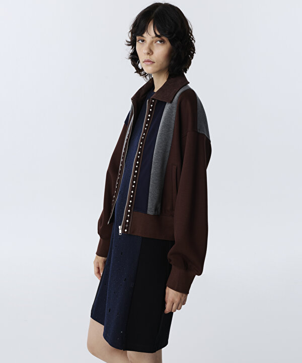 KUMAŞ MIX TROK BASKILI SWEATSHIRT-TW6260091107015-Lacivert-SWEATSHIRT