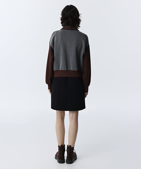 KUMAŞ MIX TROK BASKILI SWEATSHIRT-TW6260091107015-Lacivert-SWEATSHIRT