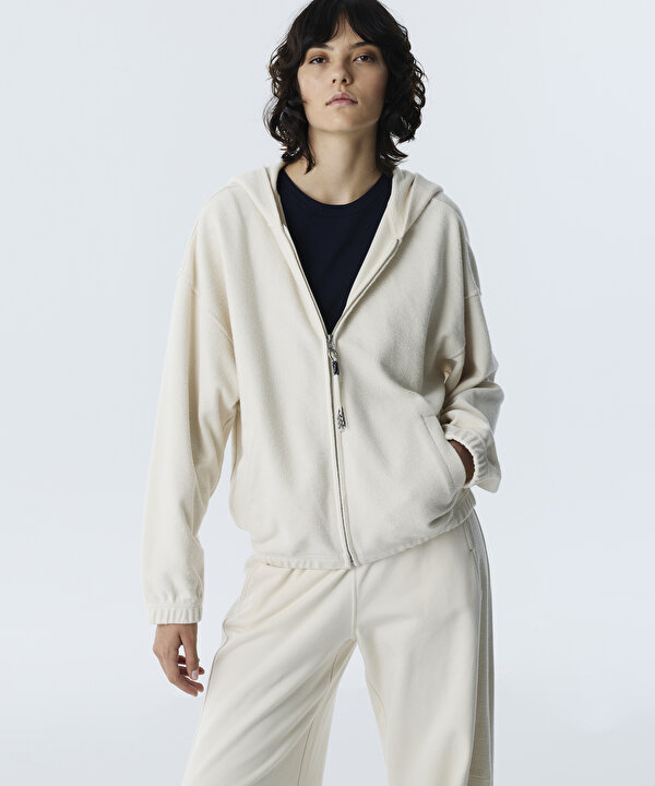 ÇİFT PARÇA GÖRÜNÜM SWEATSHIRT-TW6260091113018-Ekru-SWEATSHIRT