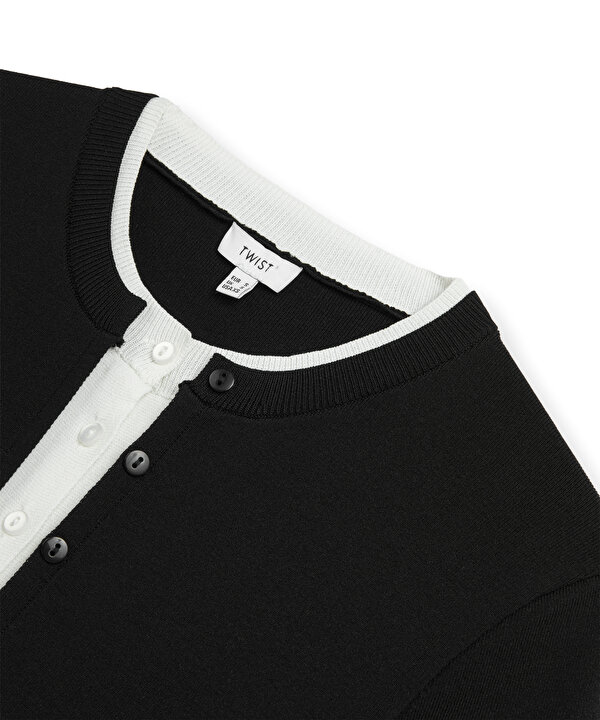 COLORBLOCK TRİKO HIRKA-TW6260150120001-Siyah-Hırka