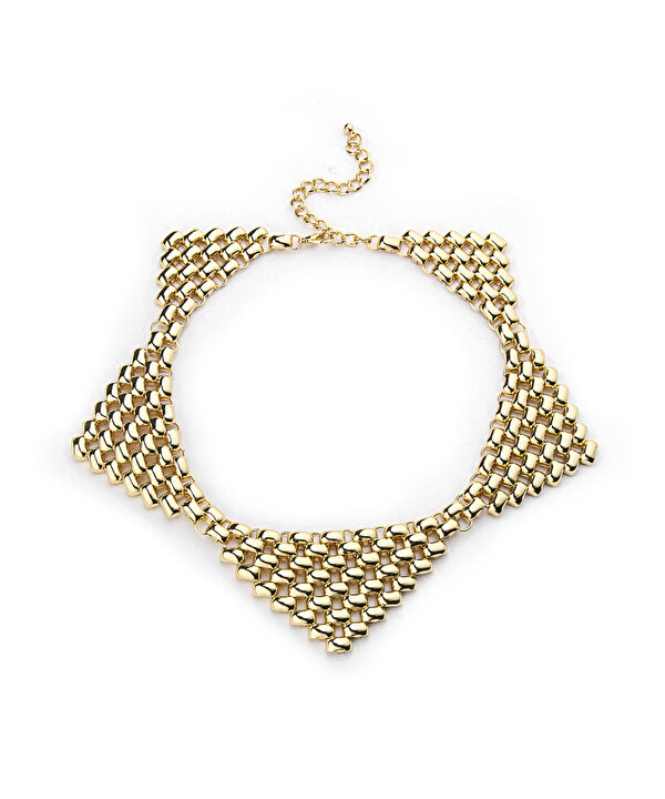 METAL PARÇALI ÜÇGEN FORMLU KOLYE -TW6260051044265-Altın-Kolye